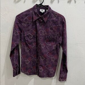 Floral Purple Women's Button Down Shirt